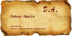 Dobos Appia névjegykártya